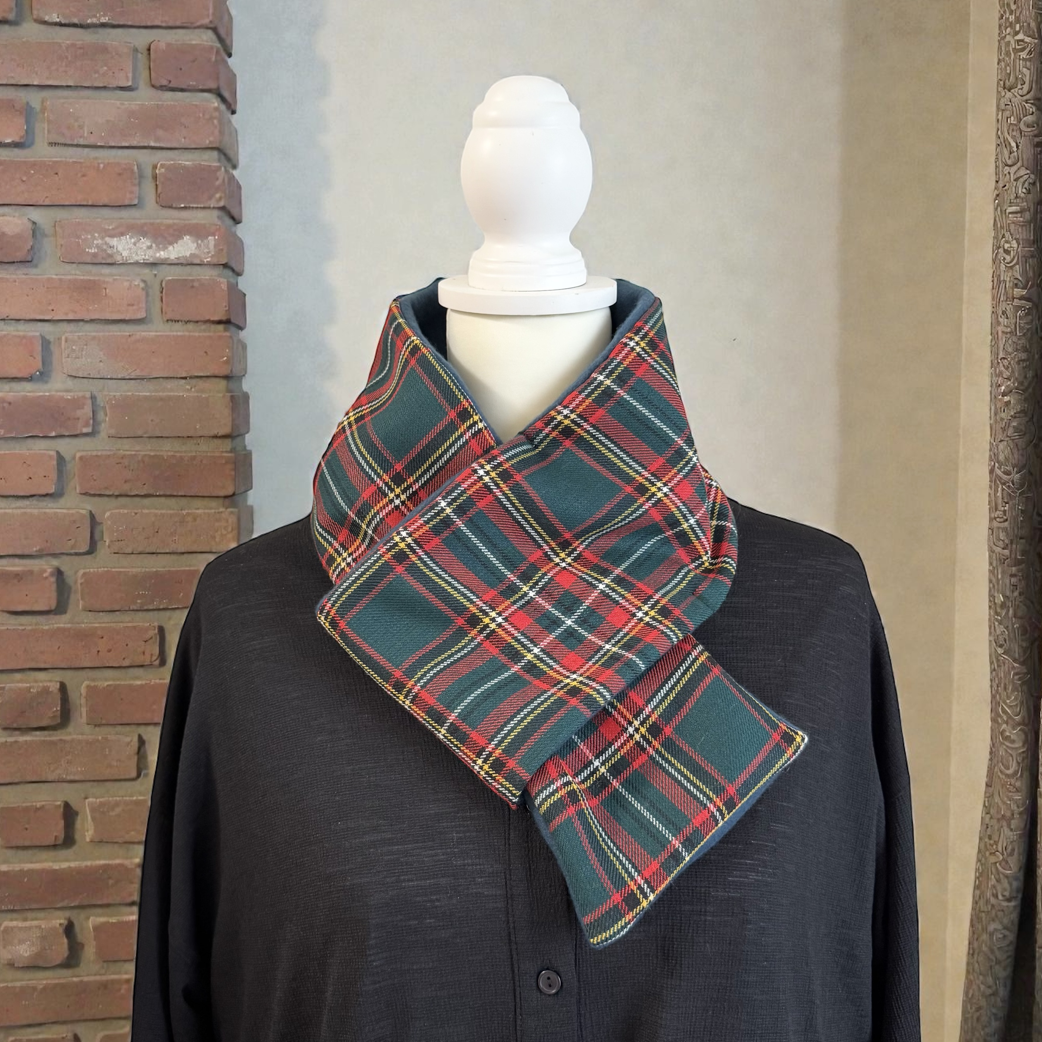 イタリア製/ヴァージンウール/タータンチェック◆コンパクトマフラーマフラー