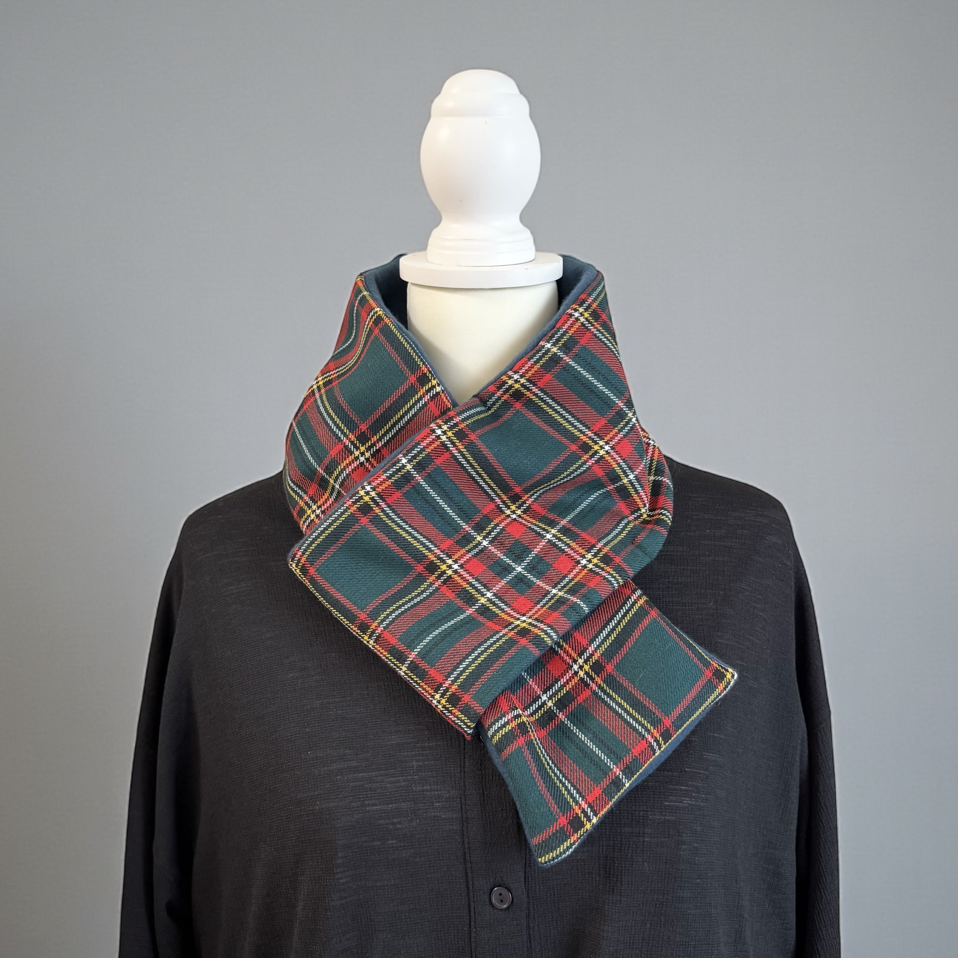 イタリア製/ヴァージンウール/タータンチェック◆コンパクトマフラー