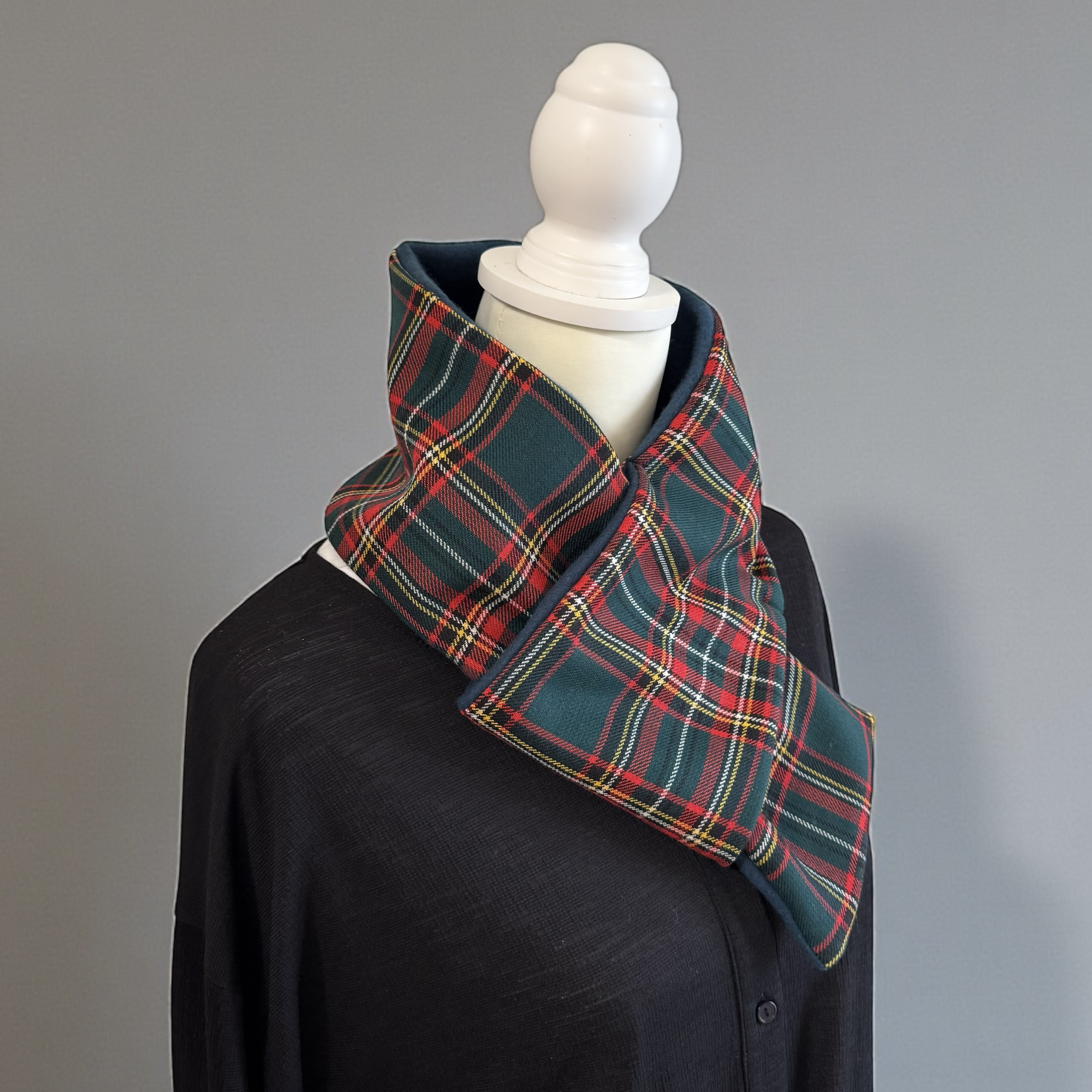 イタリア製/ヴァージンウール/タータンチェック◆コンパクトマフラー
