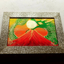 受注生産☆風水波動絵画＊幻の虹色鳳凰～最大エネルギーの輪と8芒星  