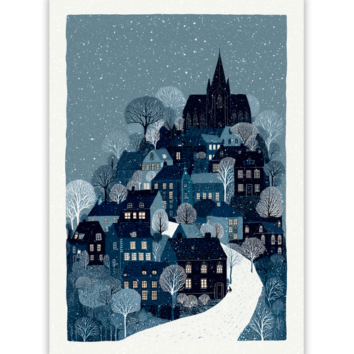 雪降る町【聖なる夜の静寂の家 タイプA 】 冬景色 クリスマス