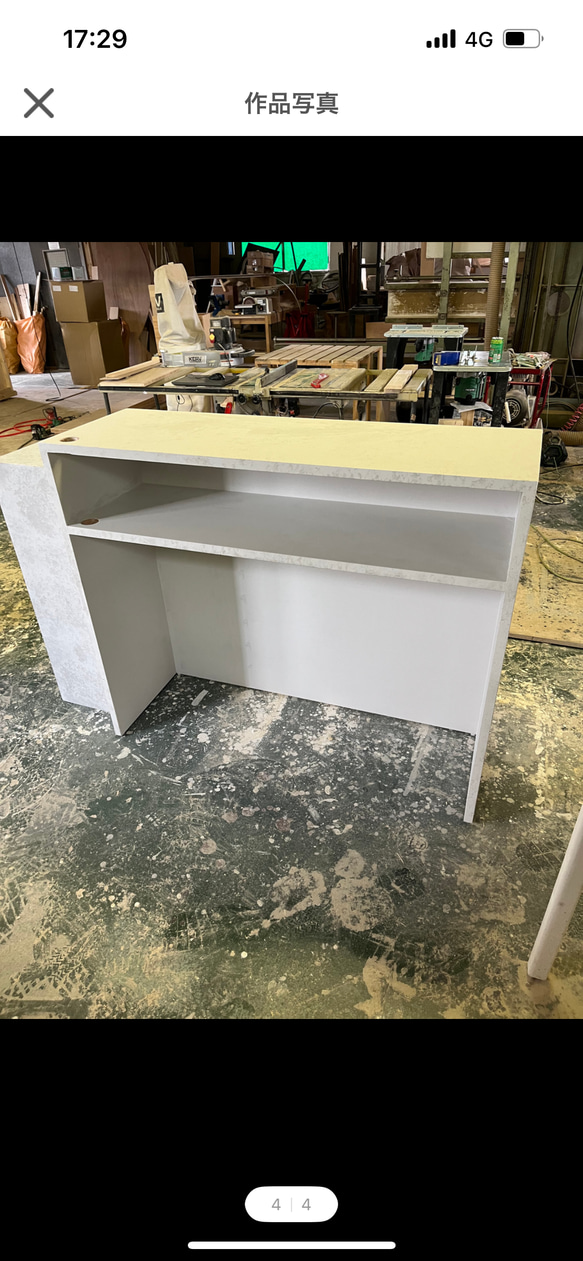 ワイド150 石っぽいレジカウンター　受付カウンター　レジ台 4枚目の画像