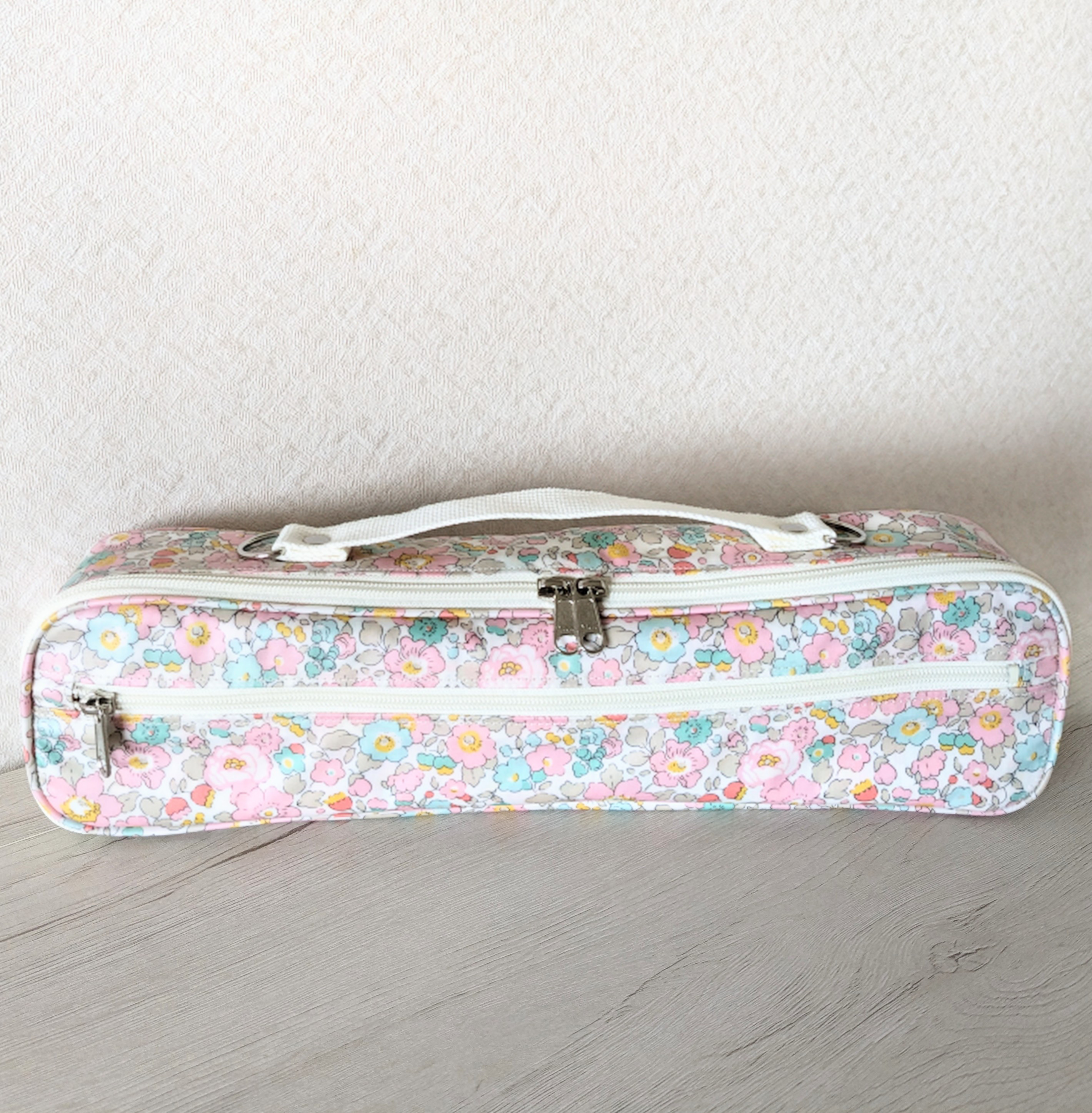 フルートケースカバー Ｃ管用 ピンク リバティ ラミネート