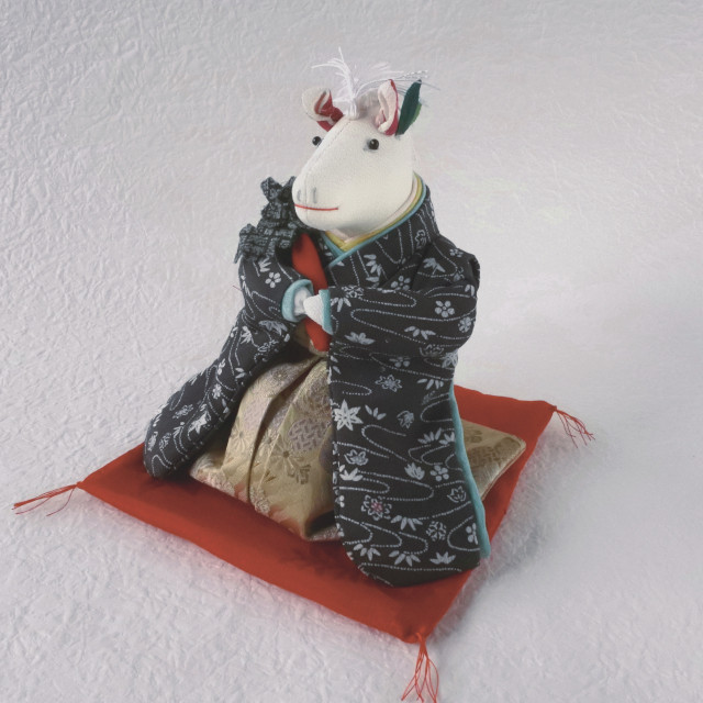 干支午年 古布着物男の子人形　b-2