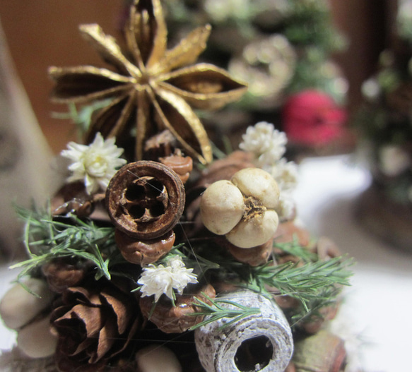 3点セット松ぼっくりのクリスマスツリー　降誕祭　イエスキリスト生誕　ユーカリ 6枚目の画像