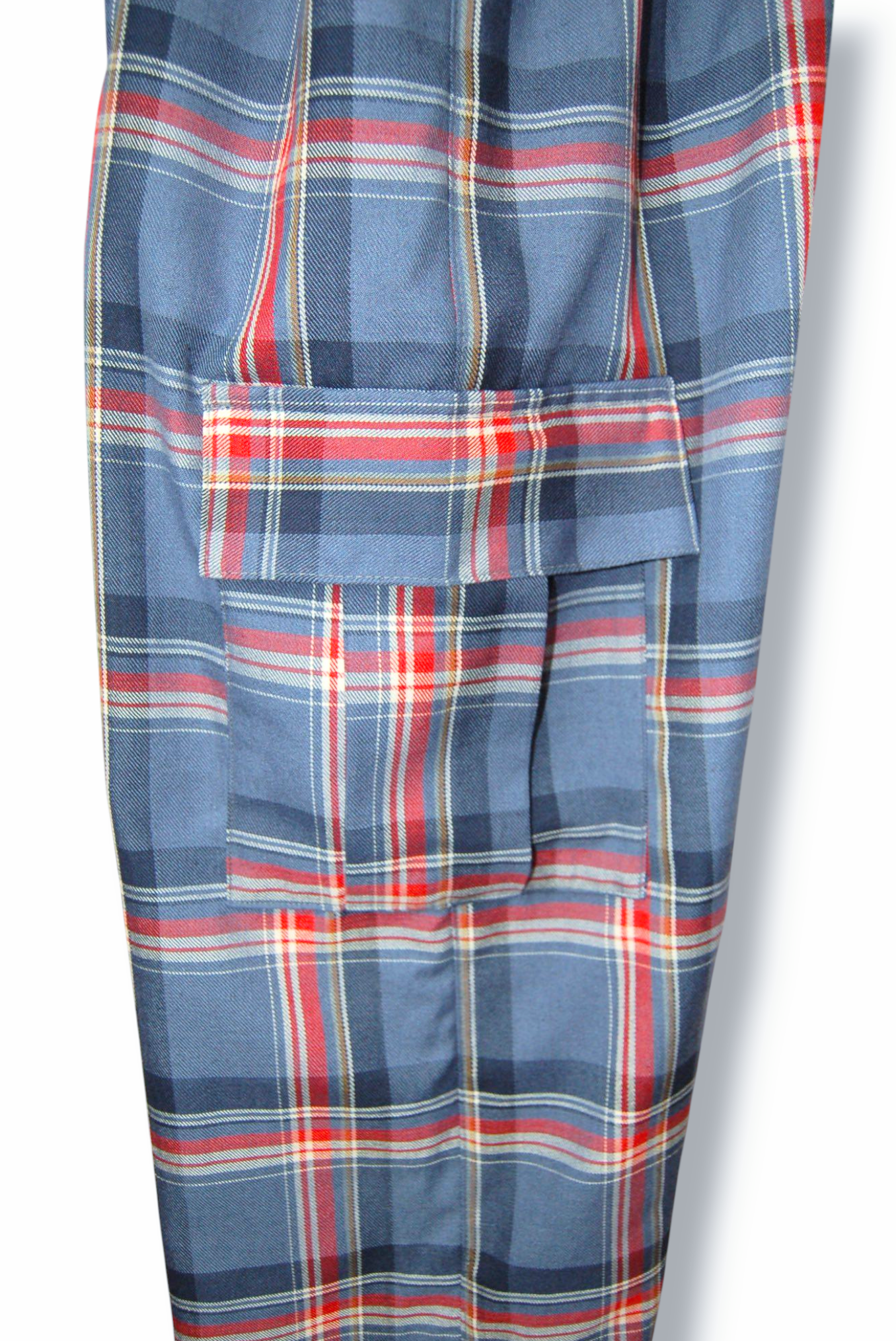 裏地付き　タータンチェックカーゴワイドパンツ