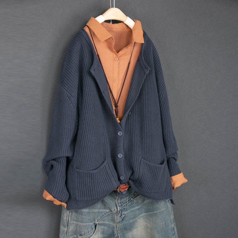 レディース ニットカーディガン サイドスリット コットン 長袖 アウター トップス 5,577円