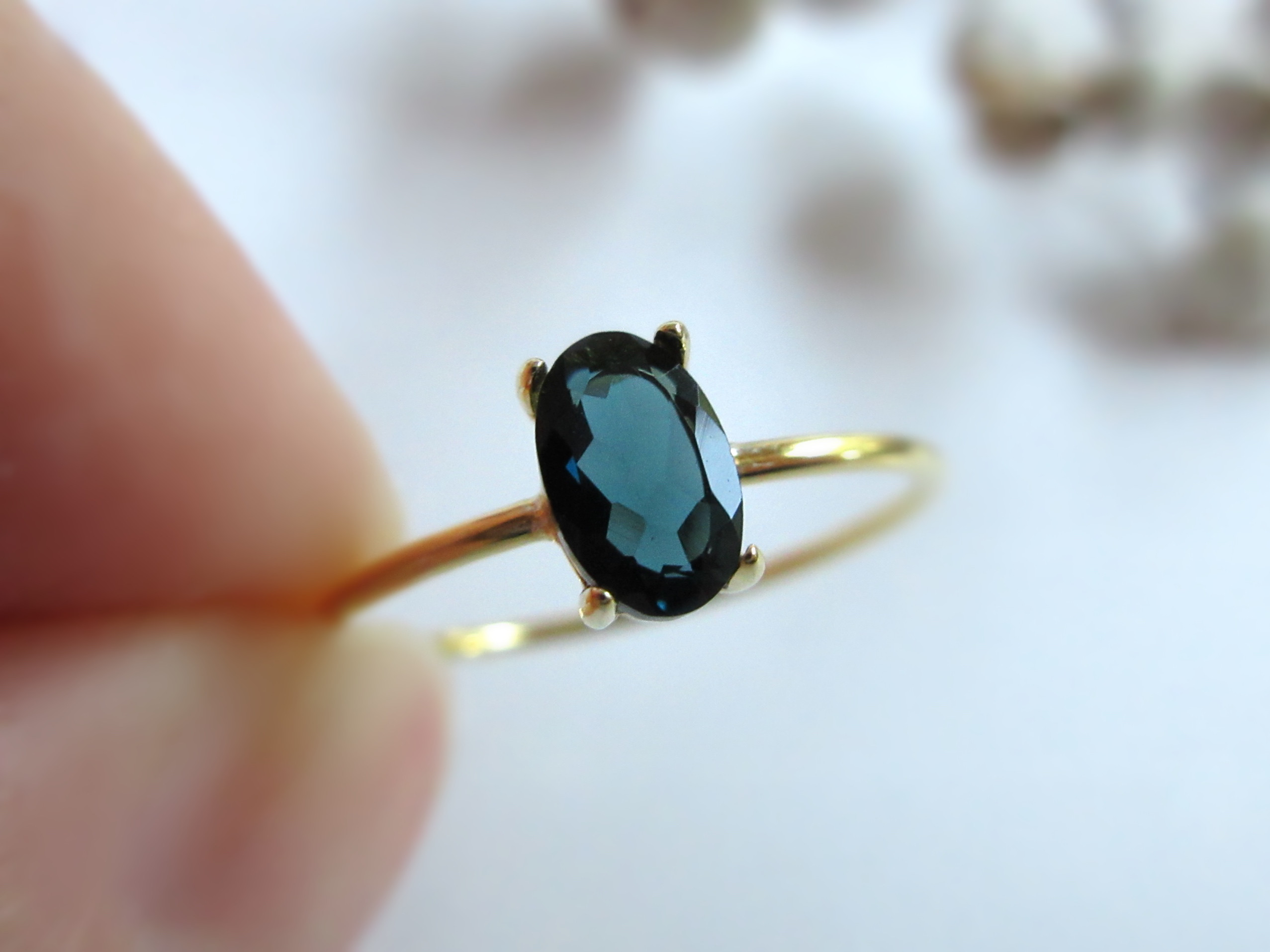 【10月の誕生石】6×4mm高品質「インディゴライトトルマリン」リング【数量限定】