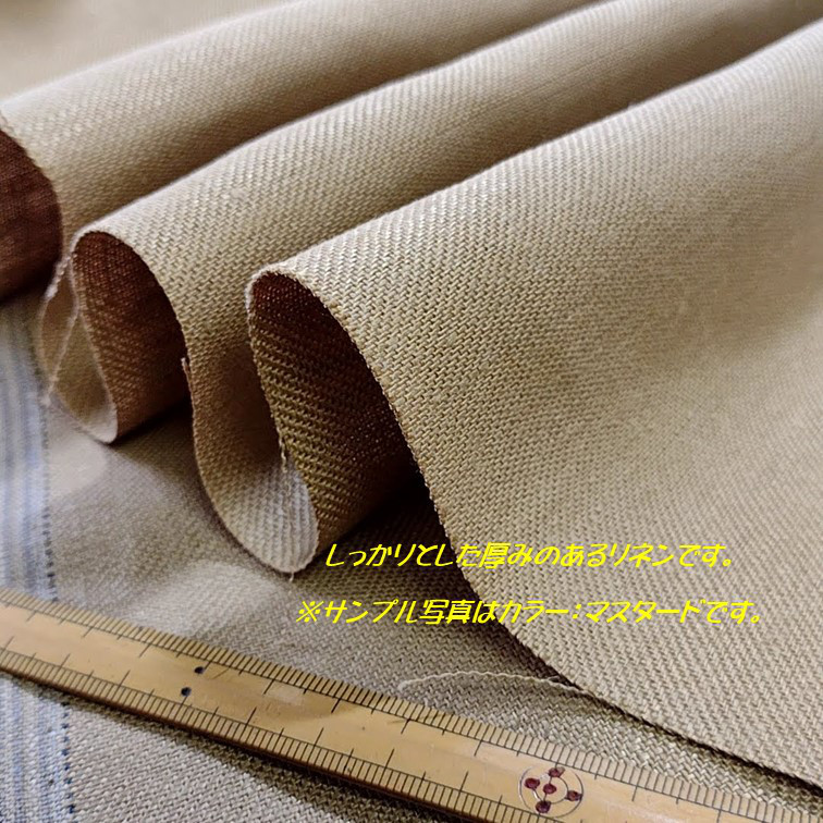 【厚手 リネン100】バルーンワンピ　袖なし◆生成り◆ウィンターリネン（厚手15番手）◆M・Ｌ・ＬＬ　～ワンピース～