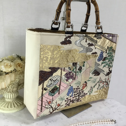 花ぷらら・オリジナル・大島紬・1点もの・グレー&黒・ハンドメイド