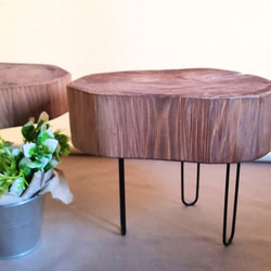 国産天然木 東濃ひのき根元末広がり 切株テーブル・丸太テーブル・無