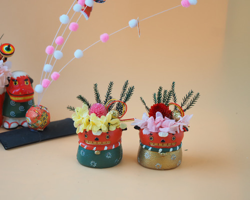 お正月飾り 獅子舞い【プリザーブドフラワー】ギフト・贈り物