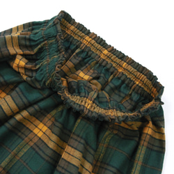 【即納】播州織 高品質 ネルチェック ギャザースカート（エバーグリーン）両面起毛 10枚目の画像