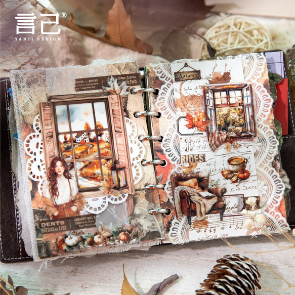 1690コラージュ　ステッカー　素材　コレクション　海外 6種セット 4枚目の画像