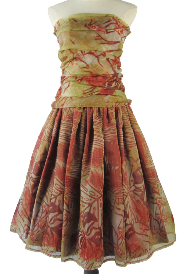 受注生産　オーダーメイド　パウスカート　チューブトップ　プリントオーガンジー nws00062