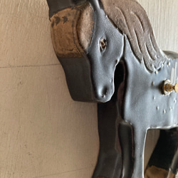 馬の掛け時計（黒鹿毛）（陶製） 3枚目の画像