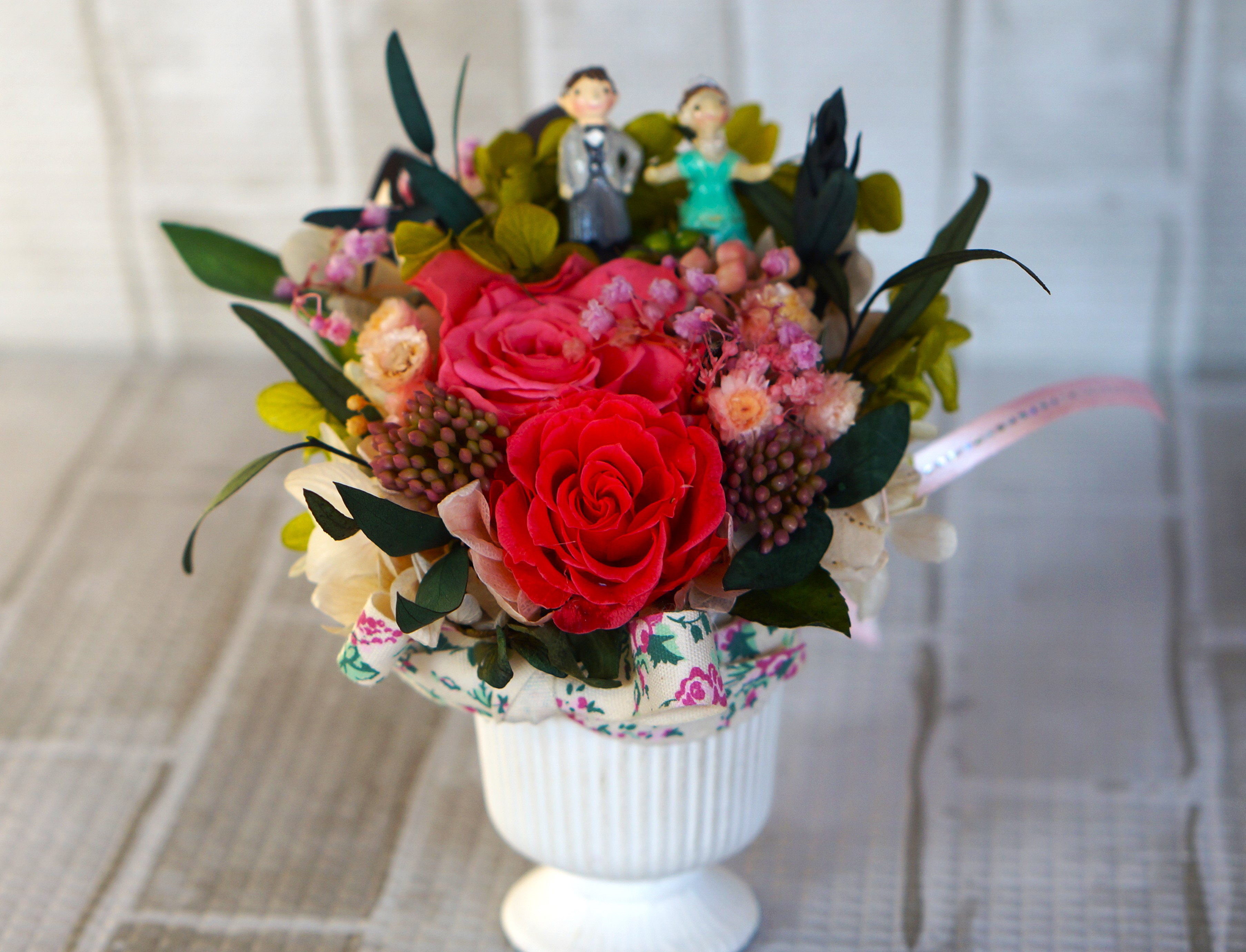 プリザーブドフラワー　・結婚祝い・記念日・ケース入り