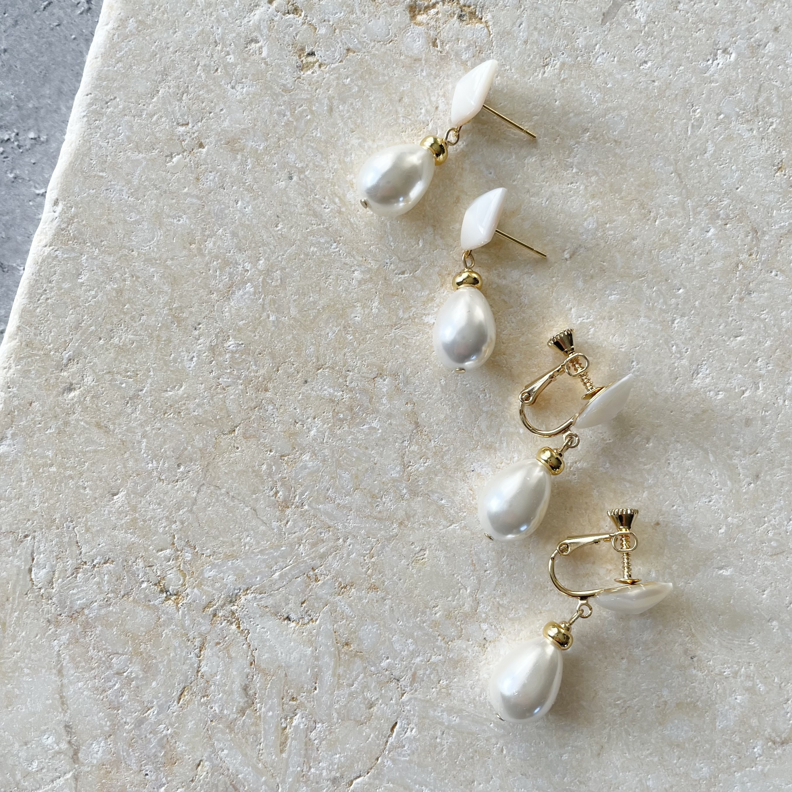 Creema限定新春福袋(竹)＊サボンシェルパールセット＊選べるGold/Silver卒業式・入学式＊金属アレルギー対応