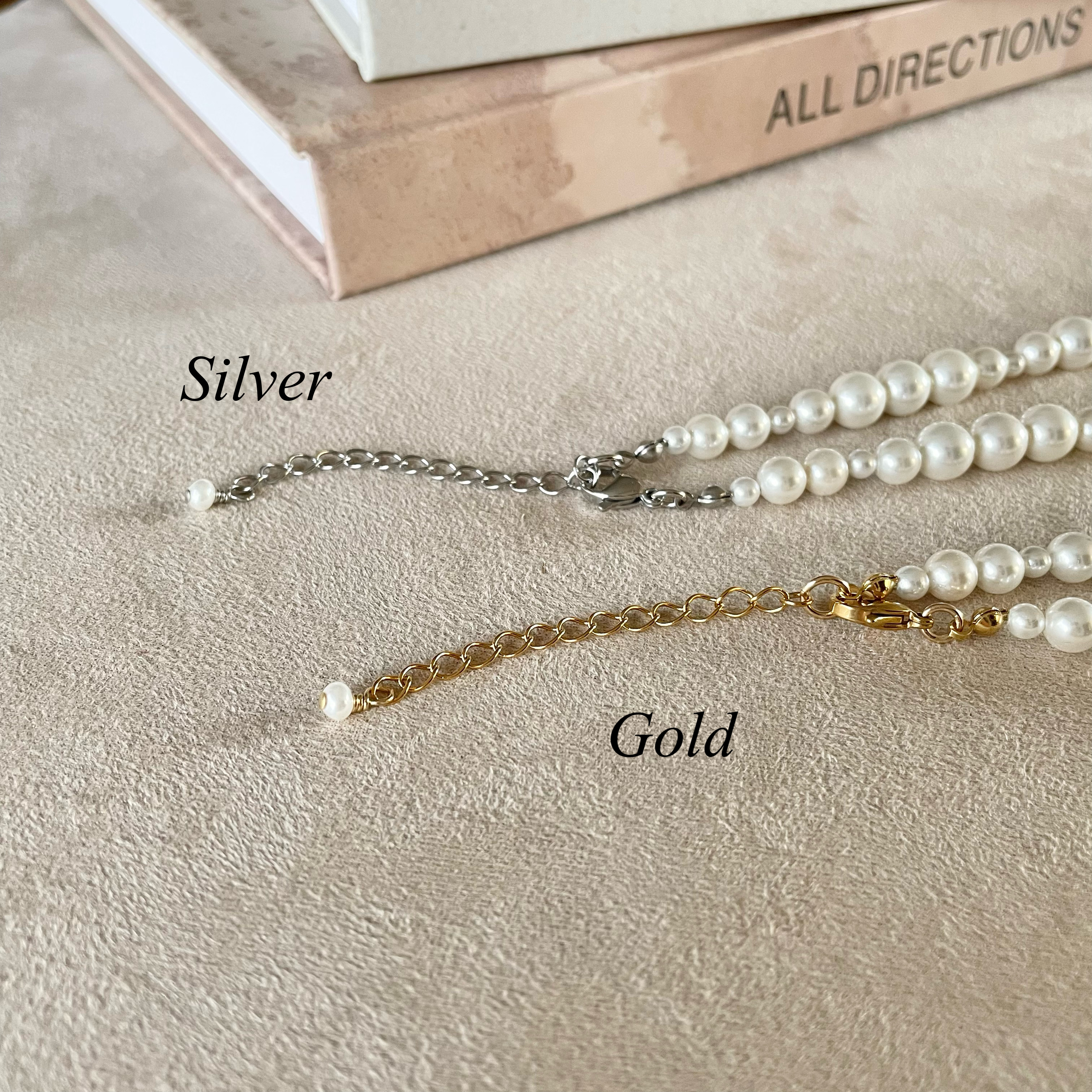 Creema限定新春福袋(竹)＊サボンシェルパールセット＊選べるGold/Silver卒業式・入学式＊金属アレルギー対応