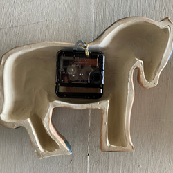 馬の掛け時計（青たてがみ）（陶製） 6枚目の画像