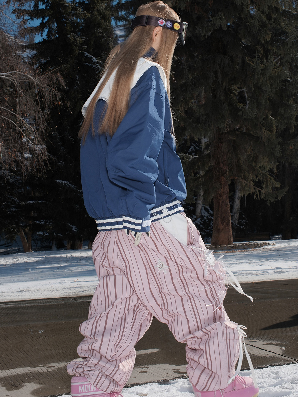 25-26 スノーボードウェア 上下セット ピンク ネイビー メンズ レディース ジャケット パンツ SK004