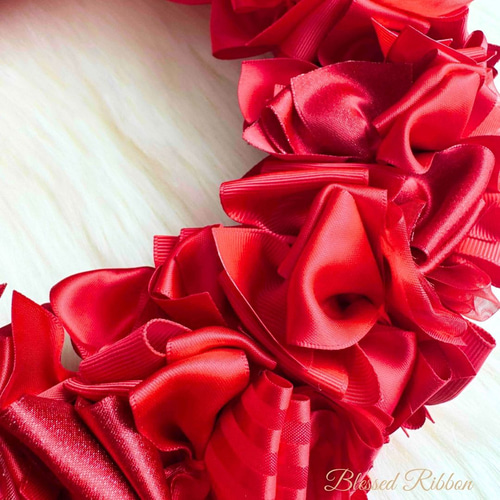レッド30cm】リボンリース リース Blessed Ribbon 通販 20091698