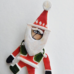 『じいじ、じーっ』クリスマスブローチ　クリスマスツリー　オーナメント　緑ベスト 3枚目の画像