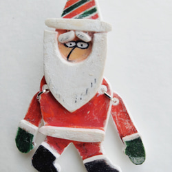 『じいじ、じーっ』クリスマスブローチ　クリスマスツリー　オーナメント　ストライプ 1枚目の画像