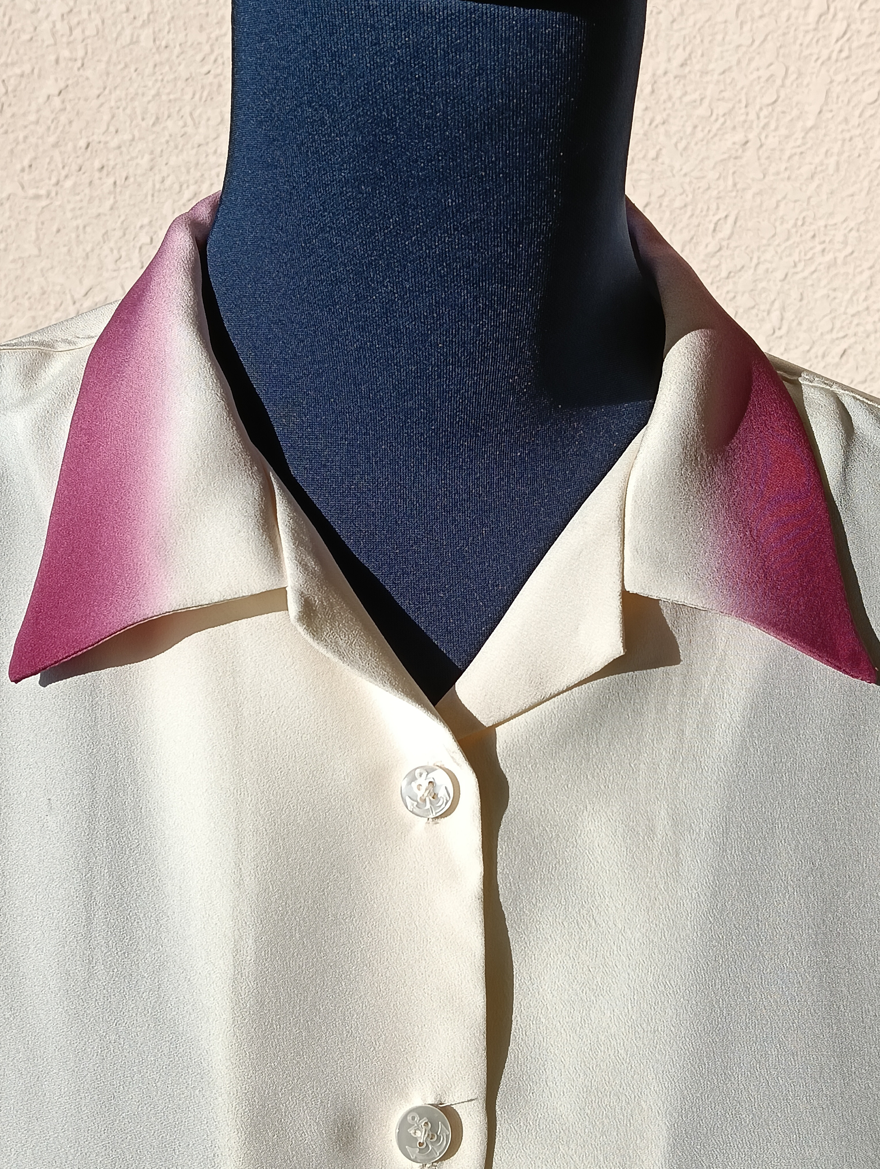 朝日紅…オールシーズンOKブラウス…八掛リメイク…着物リメイク