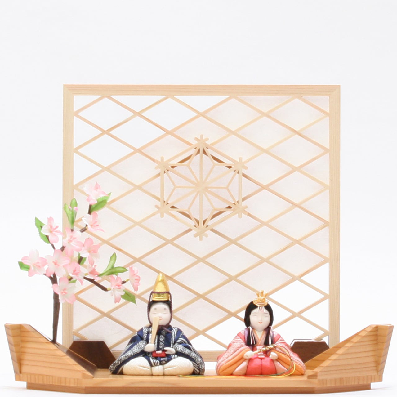 雛人形｜コンパクト｜おしゃれ｜木目込み｜収納｜作家｜伝統工芸士 清雅雛（せいがびな）正絹博多織　青桃