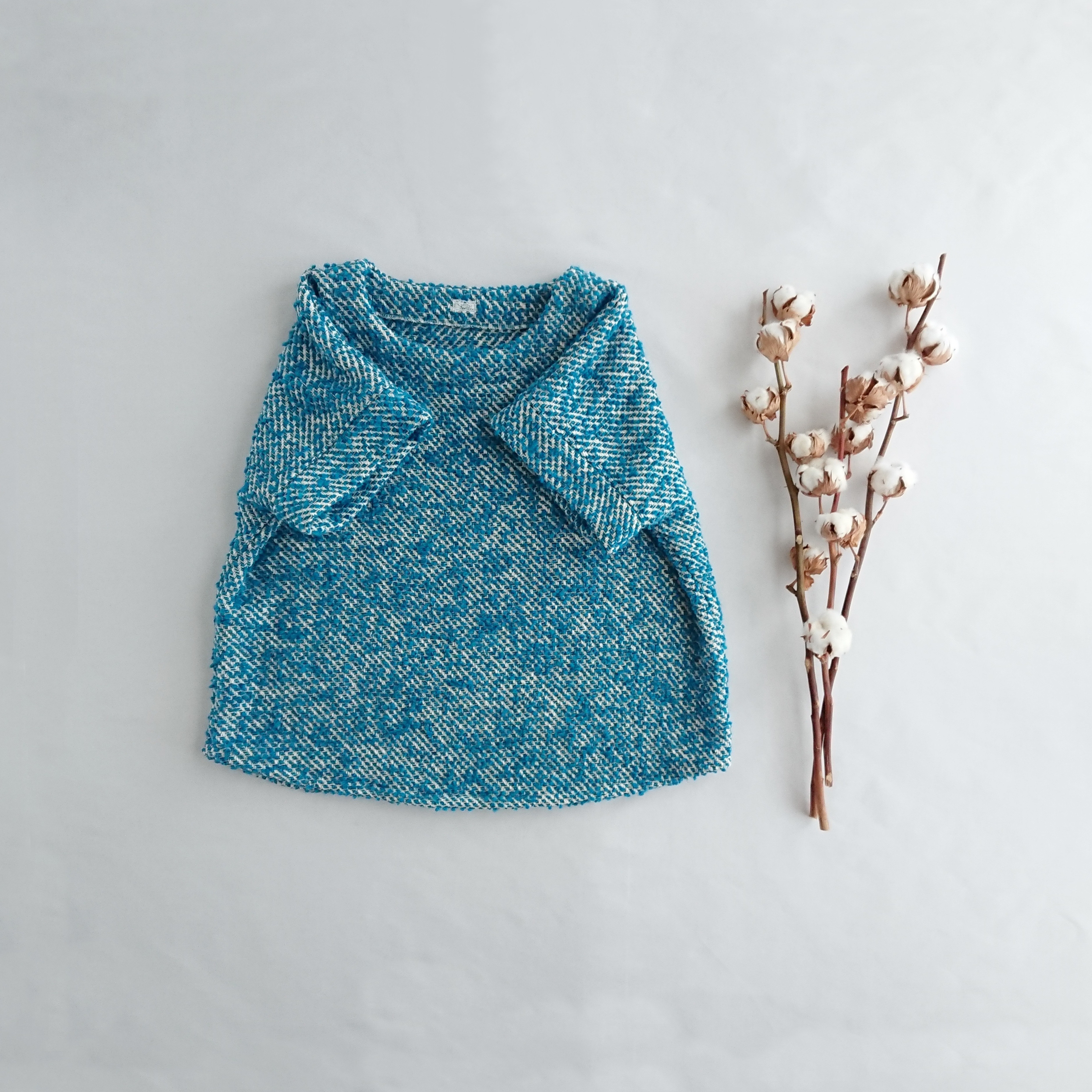 イタリア製生地 ドルマンプルオーバー　Turquoise