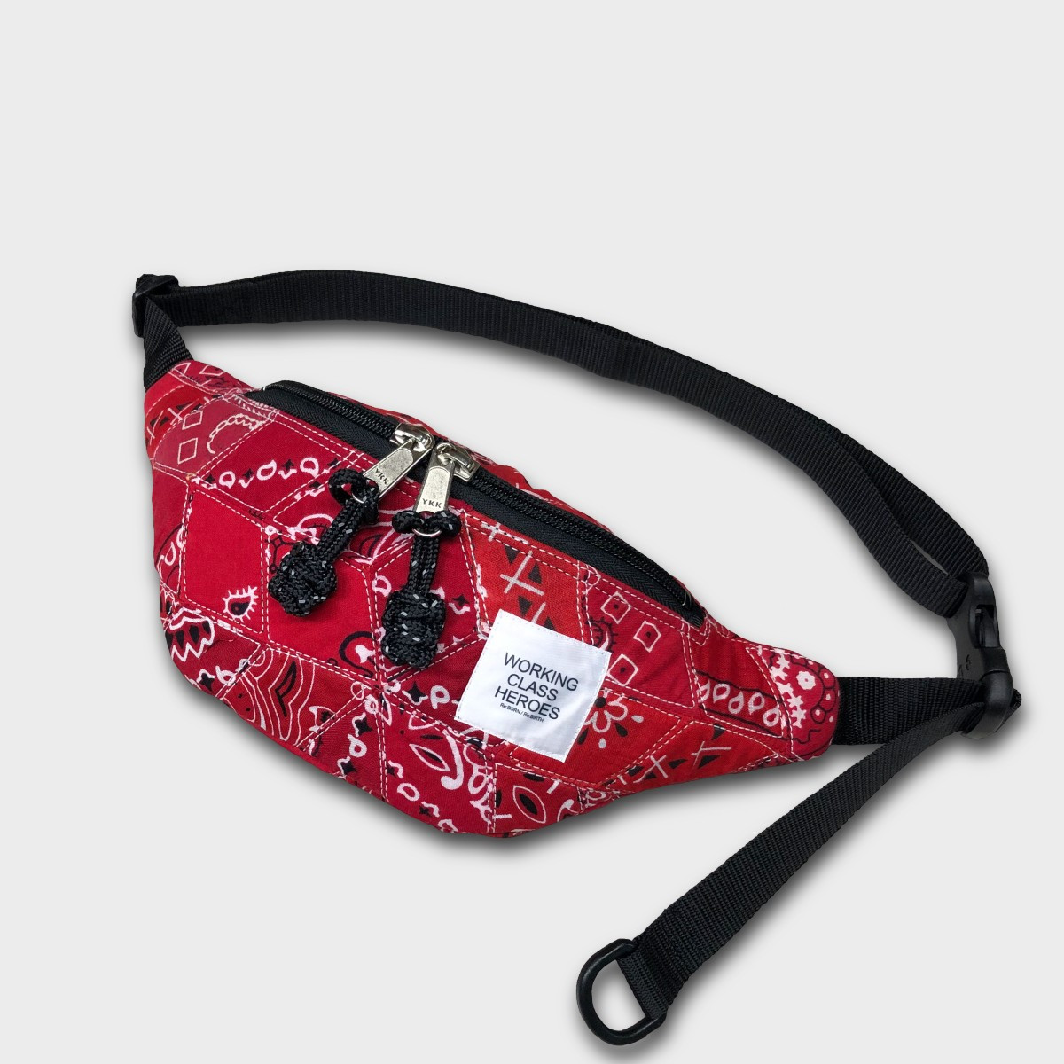 "Patchworks" Diamond Patch Bandana Fanny Pack -red