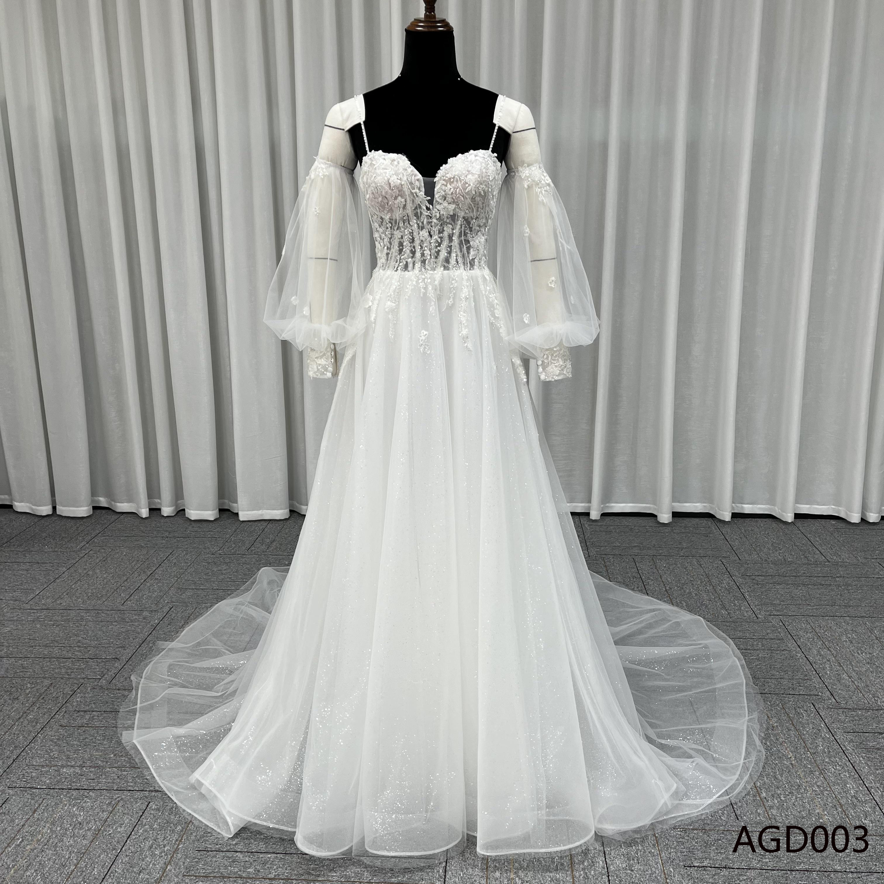 激安　取り外し可能パフスリーブ　二の腕カバー　優雅　チュール　フレアスカート　細見えシルエット　結婚式前撮り2次会成人式