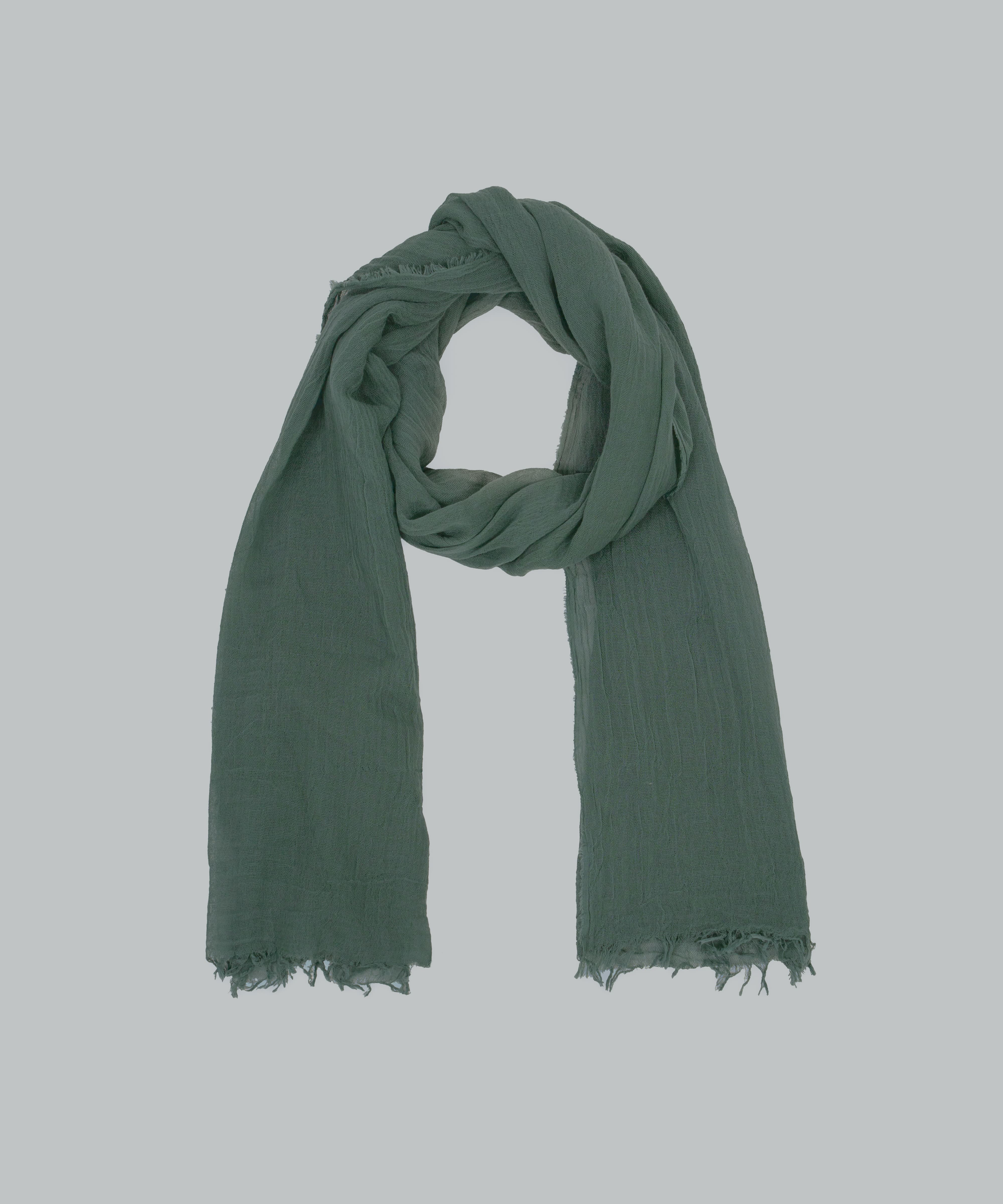 オーガニックコットン知多木綿ストール　ログウッドエンジュ深緑