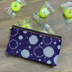 畳縁　硬幣錢包　名片夾　雪環圖案　日式風格　紫色的 第7張的照片