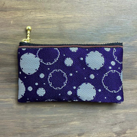 畳縁　硬幣錢包　名片夾　雪環圖案　日式風格　紫色的 第8張的照片