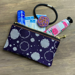 畳縁　硬幣錢包　名片夾　雪環圖案　日式風格　紫色的 第1張的照片