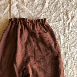 リネンデニムのゆったりもんぺ インディゴホワイト ロングパンツ