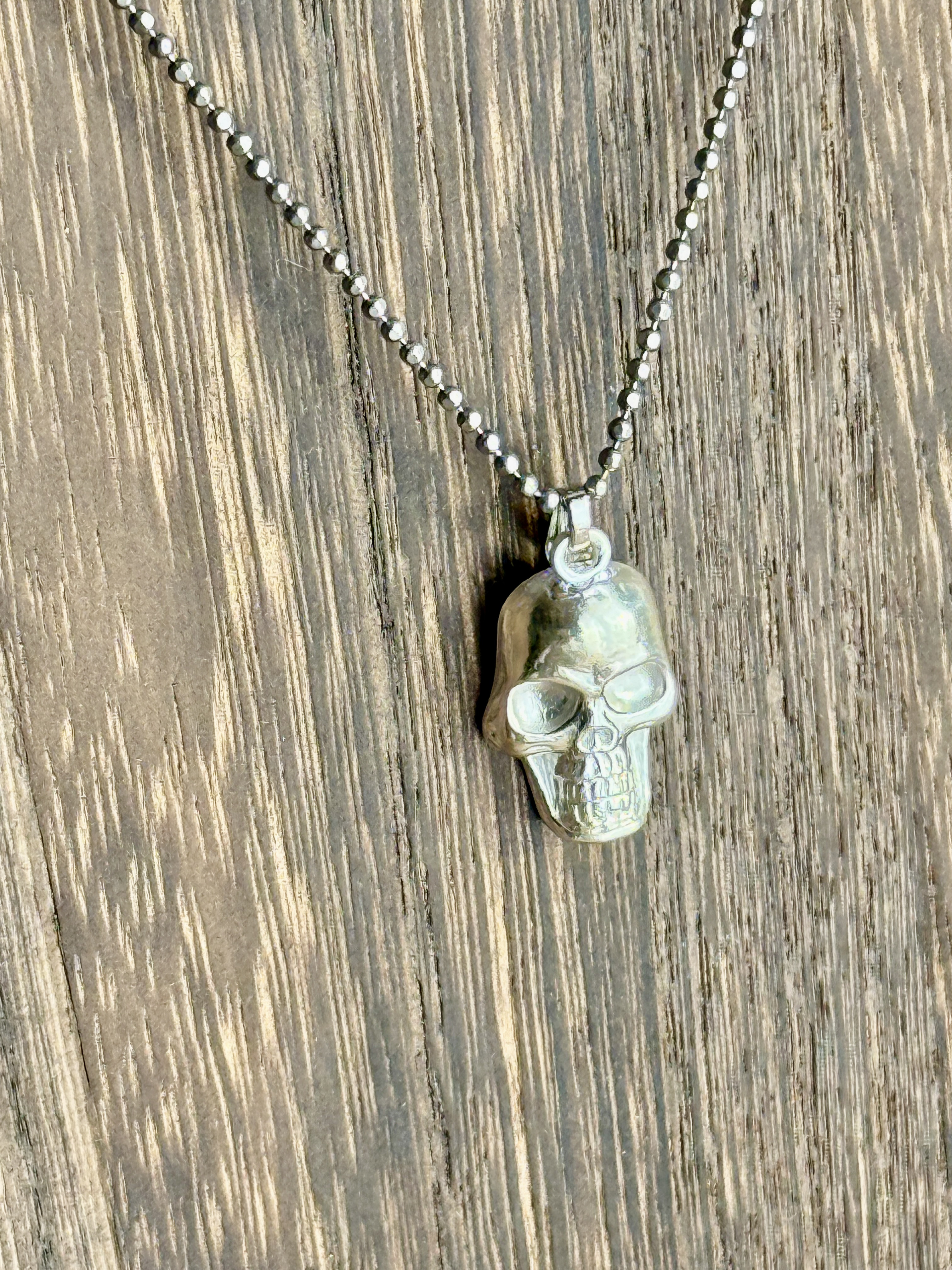 【純銀ピュアシルバーsv999】ドクロネックレス