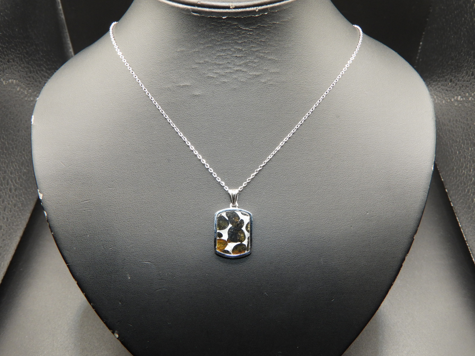 新作！宇宙の記憶！ロシア産の超貴重なパラサイト隕石のペンダントトップ！天然石　１０