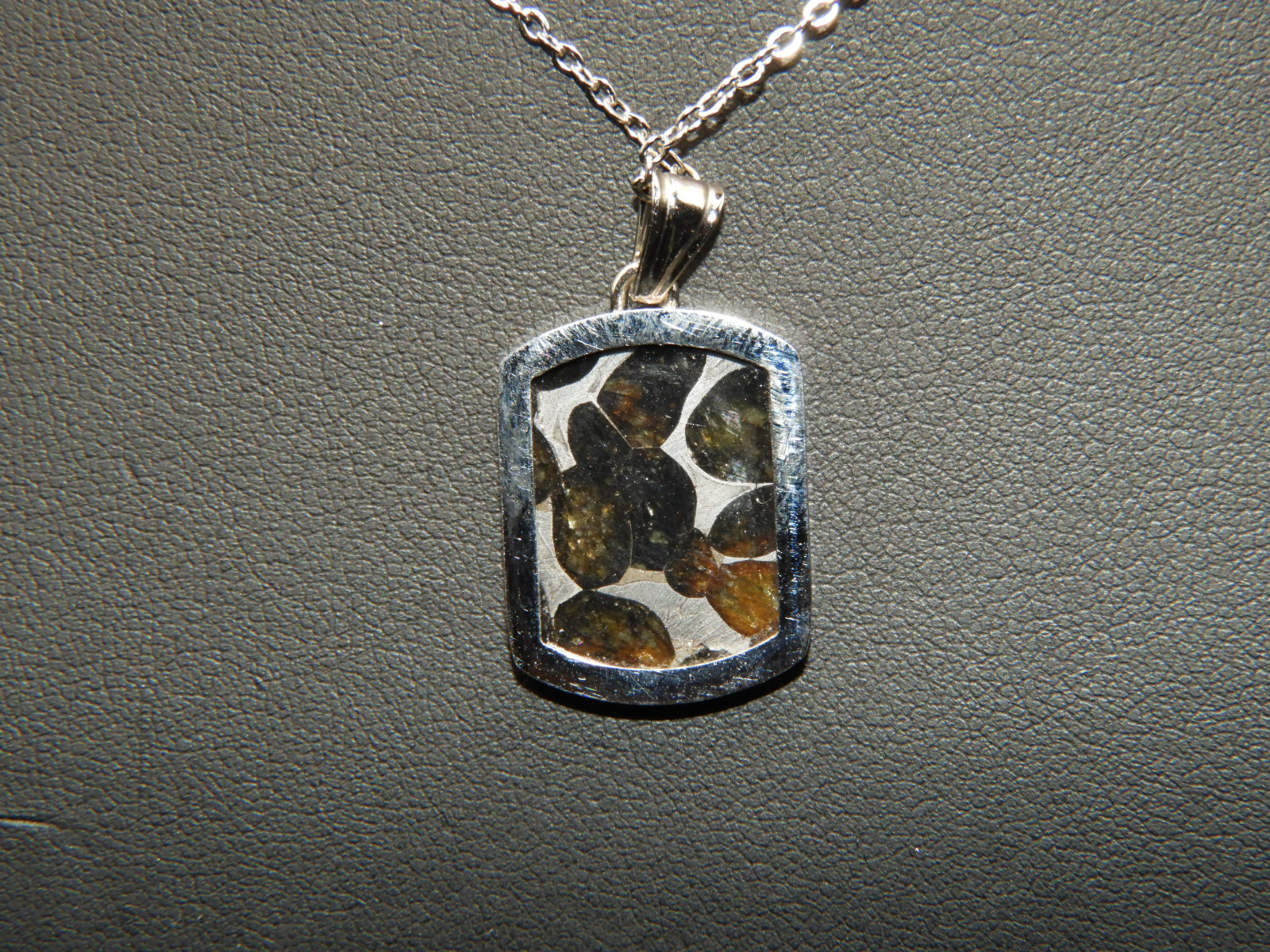 新作！宇宙の記憶！ロシア産の超貴重なパラサイト隕石のペンダントトップ！天然石　１０