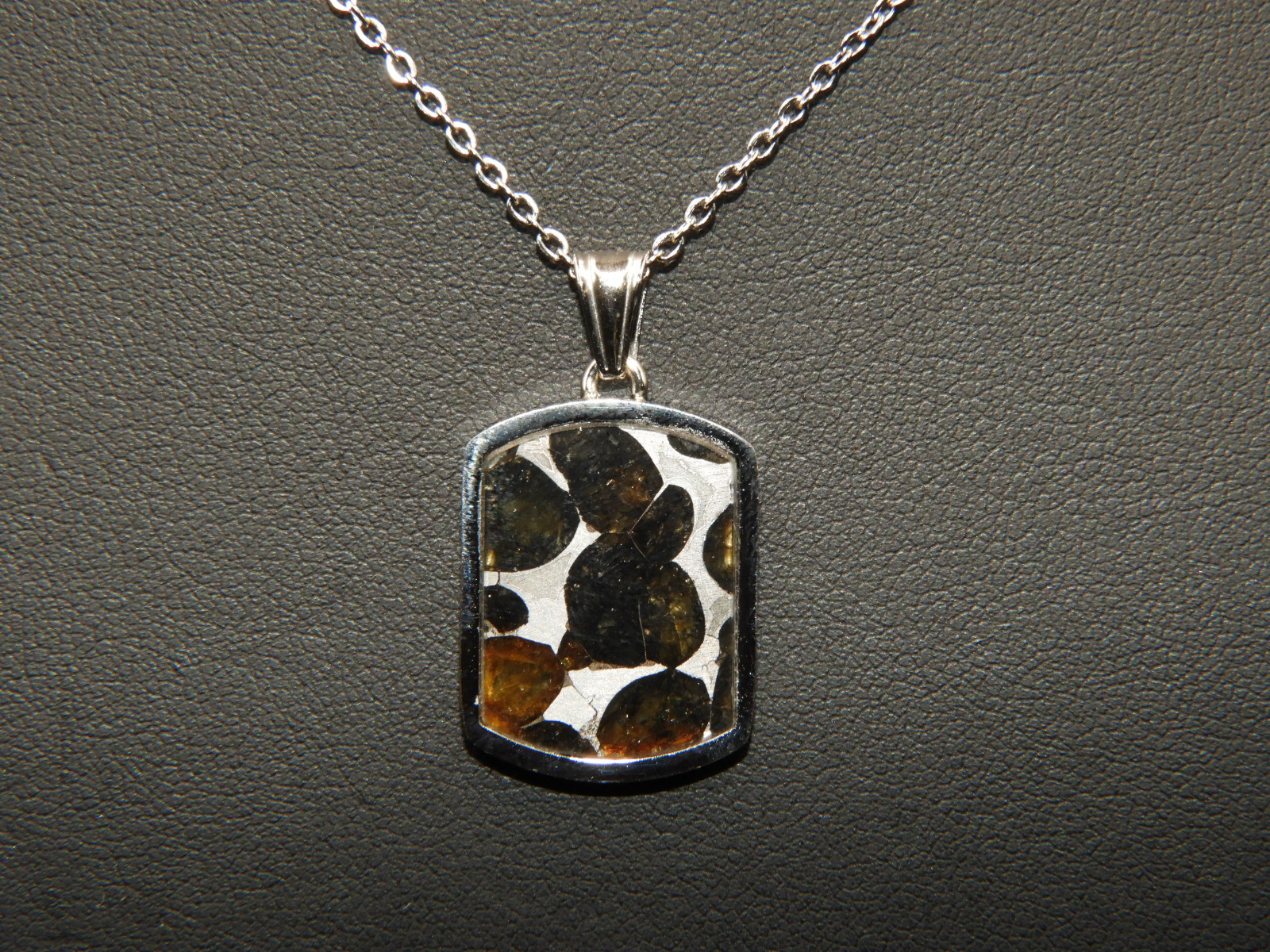 新作！宇宙の記憶！ロシア産の超貴重なパラサイト隕石のペンダントトップ！天然石　１０