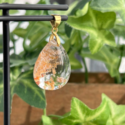 ～運気を上げる～ガーデンクォーツ オレンジベージュ　高透明　シルバー925　天然石ペンダントトップ 5枚目の画像