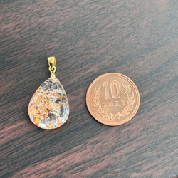 ～運気を上げる～ガーデンクォーツ オレンジベージュ　高透明　シルバー925　天然石ペンダントトップ 3枚目の画像