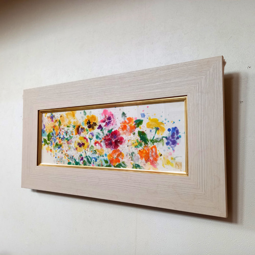 HanBee ハン・ビー 花の油絵 セット 3点 日本画 花の絵「pansy」岩絵具 印象派 絵画 Kenro Art 通販 20093616