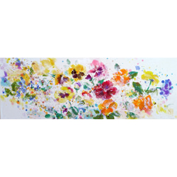 印象派風 クレヨン画 花の絵 4点セット bcf79c1566d1d11e9314486932f0c1