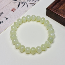 和田玉「天然翡翠(ネフライト) 」湖水緑ブレスレット ブレスレット