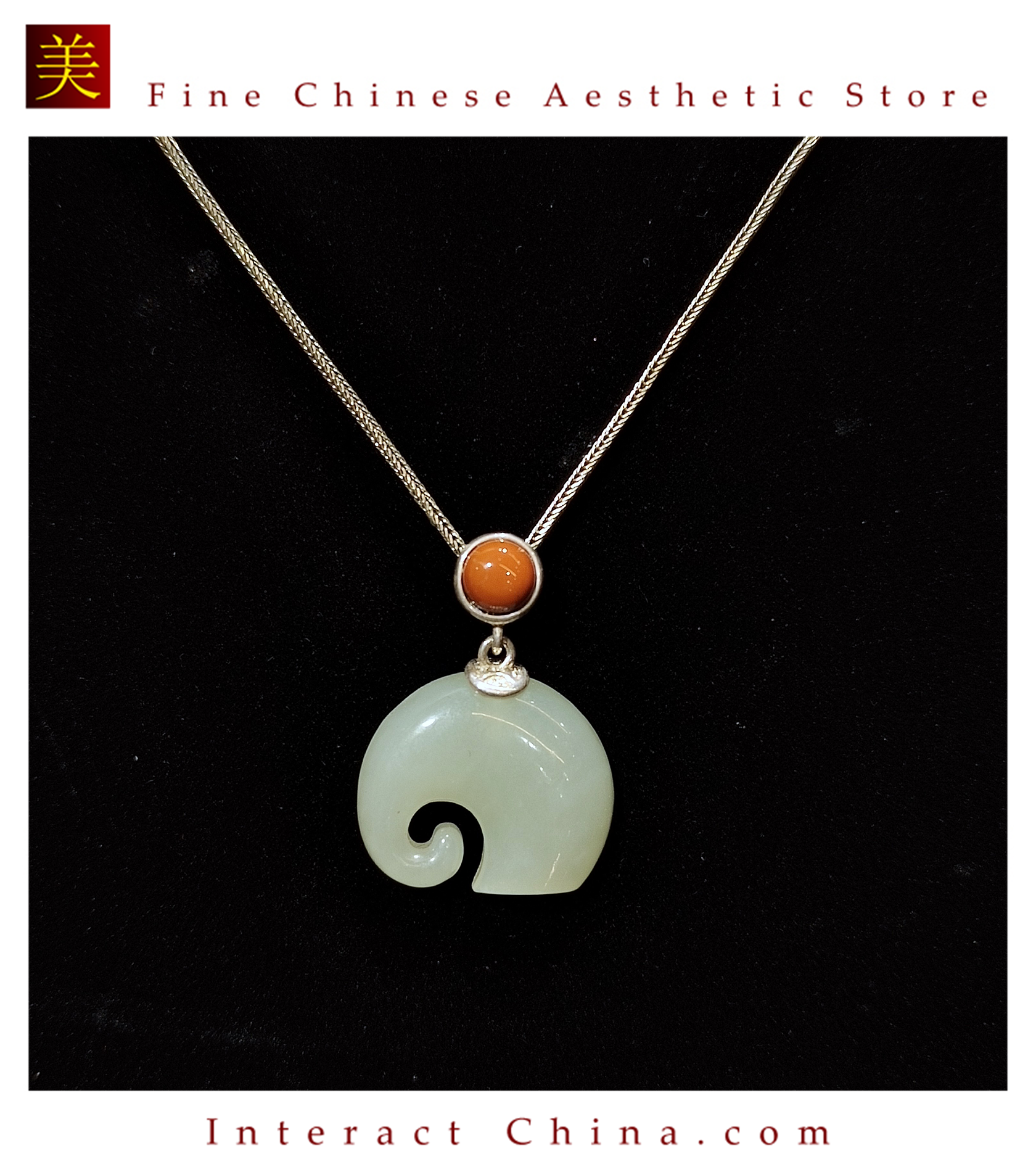 アジアの手仕事 シルバー 925 ペンダント ネックレス  天然石 5月  翡翠  南紅瑪瑙 中国レトロ#110