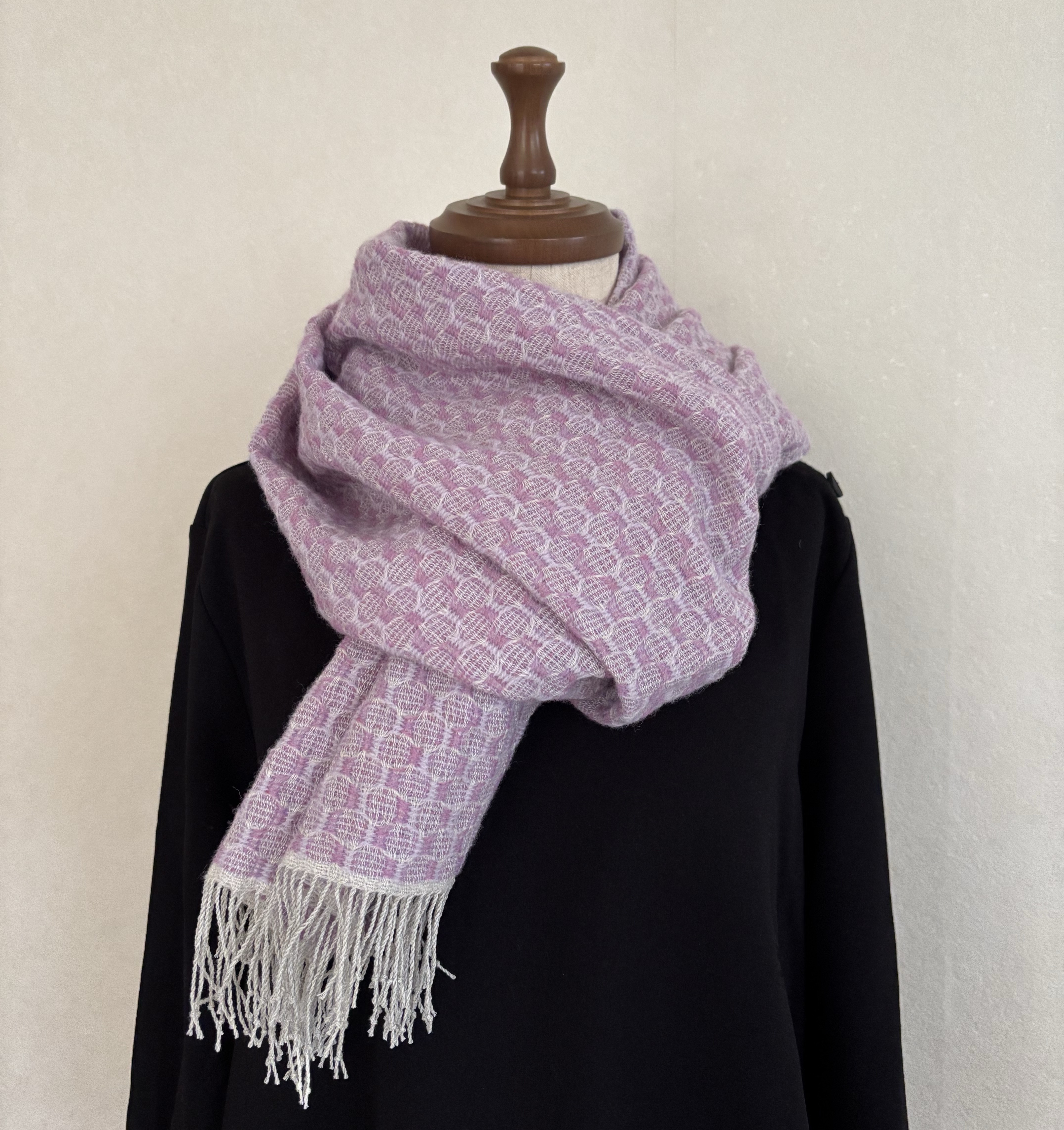 ラムウールとリネンの吉野織りストール