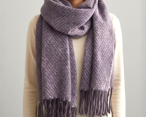 特集掲載》パープルのふんわり大判ストール マフラー ストール Sticka